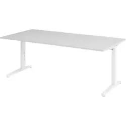 Schreibtisch Office Grau Holz 200 cm Höhenverstellbar (manuell) - Material: Holzwerkstoff - Schreibtisch