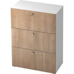 Hängeregistraturschrank, HxBxT 1100 x 800 x 420 mm, weiß / Nussbaum-Dekor eurokraft pro