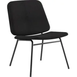 kaiserkraft Lounge Stuhl Greta, Sitzhöhe 400 mm, Gestell schwarz, Bezug schwarz