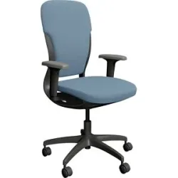 kaiserkraft Bürostuhl MOTION, Polsterrückenlehne, dunkelgrau, hellblau