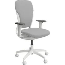 kaiserkraft Bürostuhl MOTION, Polsterrückenlehne, weiß, grau