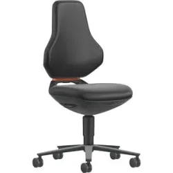 Arbeitsdrehstuhl TEXON Labor+Produktion, mit Rollen, Höhenverstellbereich 450 - 620 mm, Kunstleder, schwarz bimos