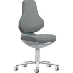 Reinraum-Arbeitsdrehstuhl TEXON, mit Rollen, Höhenverstellbereich 450 - 620 mm, Skintec, grau bimos