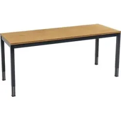 Höhenverstellbarer Arbeitstisch, Vierkantrohr 45 x 45 mm, Multiplexplatte, BxT 1800 x 700 mm eurokraft basic