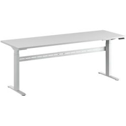 kaiserkraft Arbeitstisch, elektrisch höhenverstellbar - Tragkraft 300 kg, Höhe 740 - 1195 mm, Melaminplatte, BxT 2000 x 700 mm