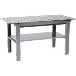 kaiserkraft Schweißtisch, höhenverstellbar, Stahl, BxT 1600 x 800 mm, grau