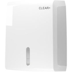 Faltpapierspender Clear+, für 400 Tücher, weiß CWS