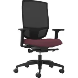 Bürodrehstuhl JUST EVO MESH, mit Netzrückenlehne, schwarz, shirazrot Dauphin