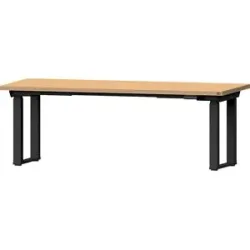 Werkbank, elektrisch höhenverstellbar, Höhenverstellbar 695 - 1350 mm, Buche-Multiplexplatte/schwarz, Breite 2000 mm, CH ANKE