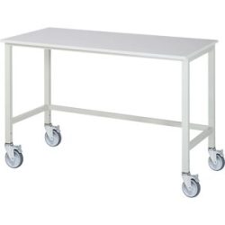 Fahrbarer ESD-Arbeitstisch, Arbeitshöhe 975 - 1175 mm, BxT 1500 x 800 mm eurokraft pro