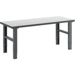 Werkbank, Baukastensystem, Höhe 740 - 1000 mm, BxT 2000 x 800 mm, Hartlaminatplatte eurokraft basic