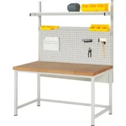 Werkbank mit Systemaufbau Serie 8000, mit Systemaufbau 1, BxT 1500 x 900 mm eurokraft pro