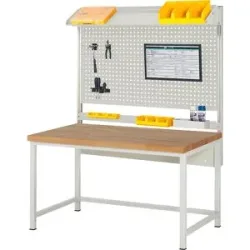 Werkbank mit Systemaufbau Serie 8000, mit Systemaufbau 2, BxT 1500 x 900 mm eurokraft pro