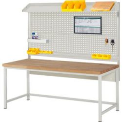 Werkbank mit Systemaufbau Serie 8000, mit Systemaufbau 2, BxT 2000 x 900 mm eurokraft pro