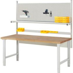 Werkbank mit Systemaufbau Serie 7000, mit Systemaufbau 1, BxT 2000 x 900 mm eurokraft pro