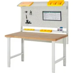 Werkbank mit Systemaufbau Serie 7000, mit Systemaufbau 2, BxT 1500 x 900 mm eurokraft pro