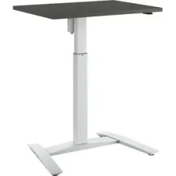 kaiserkraft 1-Säulen-Schreibtisch Atlanta, BxT 800 x 600 mm, weiß, dunkelgrau
