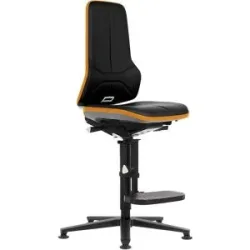 NEON Arbeitsdrehstuhl, Gleiter, Aufstiegshilfe, Permanentkontakt, Kunstleder, Flexband orange bimos
