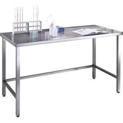 kaiserkraft Edelstahl-Reinraumtisch mit gelochter Arbeitsplatte, aus Edelstahl, BxT 1400 x 700 mm