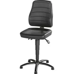 Arbeitsdrehstuhl, Kunstleder, mit Bodengleitern eurokraft pro