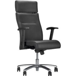 kaiserkraft Drehsessel, schwarz, Leder