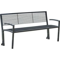kaiserkraft Gitterrohrbank, in Grauguss-Optik, LxBxH 1500 x 555 x 780 mm