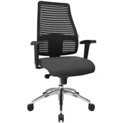 Bürostuhl, mit Netz-Rückenlehne, Rückenlehnenhöhe 600 mm, Bezug grau eurokraft pro