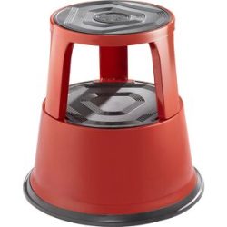 Rollhocker aus stabilem Stahlblech, Tragfähigkeit 150 kg, Höhe belastet 420 mm, rot eurokraft pro