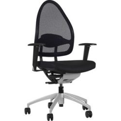 Design-Bürostuhl, mit Netzrücken, Rückenlehne 550 mm, schwarz Topstar