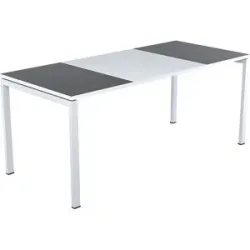 Schreibtisch easyDesk®, Höhe 750 mm, Breite 1800 mm, Plattenfarbe anthrazit / weiß EasyDesk