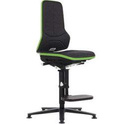NEON Arbeitsdrehstuhl ESD, Gleiter, Aufstiegshilfe, Permanentkontakt, Stoff, Flexband grün bimos