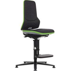 NEON Arbeitsdrehstuhl, Gleiter, Aufstiegshilfe, Permanentkontakt, Stoff, Flexband grün bimos