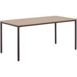 Mehrzwecktisch, HxBxT 720 x 1600 x 800 mm, Platte Buche-Dekor, Gestell graubraun eurokraft basic