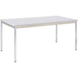 Mehrzwecktisch, rechteckig, BxH 1200 x 740 mm, Tiefe 600 mm, Platte lichtgrau, Gestell verchromt eurokraft basic
