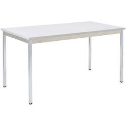 Mehrzwecktisch, rechteckig, HxBxT 740 x 700 x 600 mm, Platte lichtgrau, Gestell verchromt eurokraft basic
