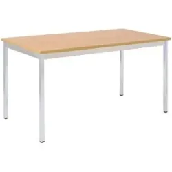 Mehrzwecktisch, rechteckig, HxBxT 740 x 1600 x 800 mm, Platte Buche-Dekor, Gestell verchromt eurokraft basic