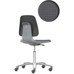 Arbeitsdrehstuhl LABSIT, Fünffuß mit Rollen, Sitz Supertec, anthrazit bimos