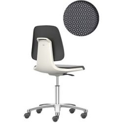 Arbeitsdrehstuhl LABSIT, Fünffuß mit Rollen, Sitz Supertec, weiß bimos