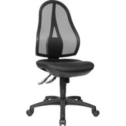 Bürostuhl OPEN POINT SY, ohne Armlehnen, Netzrückenlehne schwarz, Bezug schwarz Topstar