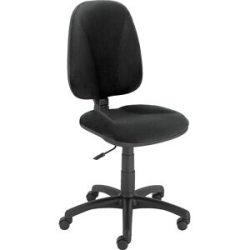 kaiserkraft Bürostuhl JUPITER, Gestell schwarz, ohne Armlehnen, Permanentkontakt-Mechanik, Bezug schwarz