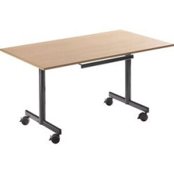 kaiserkraft Tisch mit abklappbarer Platte, mobil, HxBxT 720 x 1600 x 800 mm, Buche-Dekor