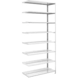 Akten-Schraubregal, lichtgrau RAL 7035, Regalhöhe 2550 mm, doppelseitig, Anbauregal, Breite x Tiefe 1000 x 600 mm hofe