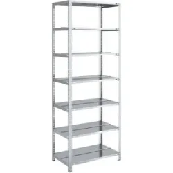 Akten-Schraubregal, verzinkt, Regalhöhe 2200 mm, doppelseitig, Grundregal, Breite x Tiefe 750 x 600 mm hofe