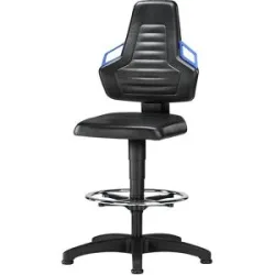 Arbeitsdrehstuhl Nexxit, mit Handgriff, mit Bodengleitern und Fußring, Kunstleder bimos