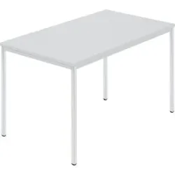 kaiserkraft Rechtecktisch, Vierkantrohr beschichtet, BxT 1200 x 800 mm, grau / grau