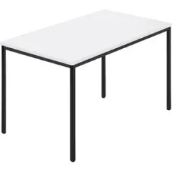 kaiserkraft Rechtecktisch, Vierkantrohr beschichtet, BxT 1200 x 800 mm, weiß / anthrazit