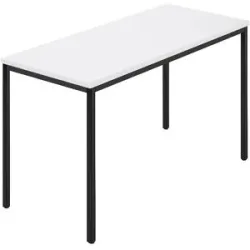 kaiserkraft Rechtecktisch, Vierkantrohr beschichtet, BxT 1200 x 600 mm, weiß / anthrazit