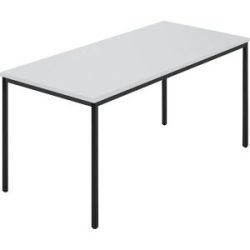 kaiserkraft Rechtecktisch, Vierkantrohr beschichtet, BxT 1500 x 800 mm, grau / anthrazit