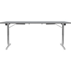 kaiserkraft Klapptisch mit Doppel-T-Fußgestell, Gestell aus Stahlrundrohr, verchromt, lichtgrau/anthrazit, BxT 1800 x 800 mm