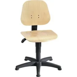 Arbeitsdrehstuhl 9650, Buchenschichtholz, Gleiter, natur lackiert